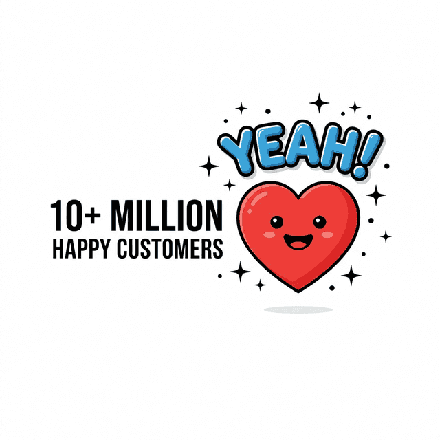 1M+ HAPPY CUSTOMERS - Trust Badge