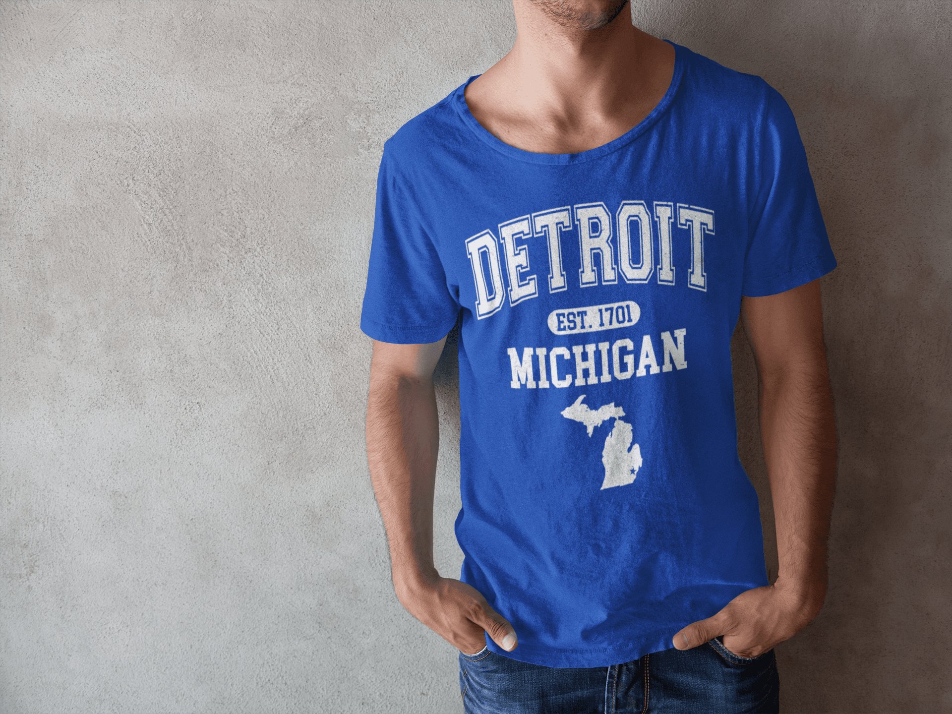 Detroit Michigan Est. 1701 Varsity T-Shirt