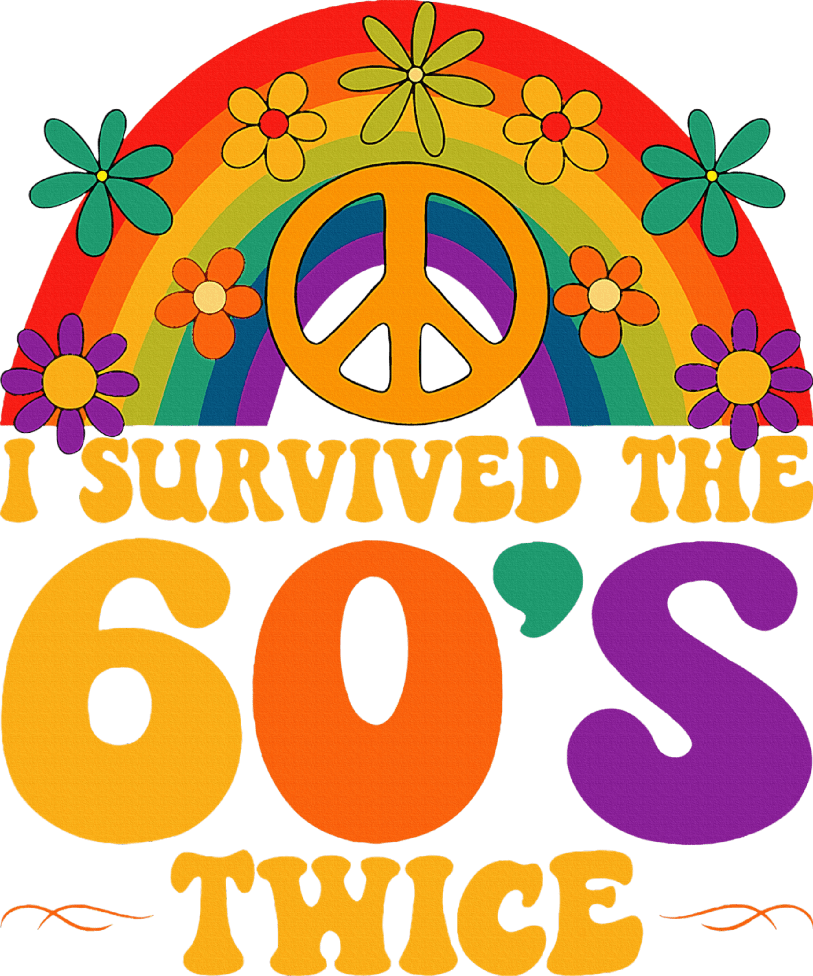 I Survived The 60s Twice Sixties 70th Birthday T-Shirt