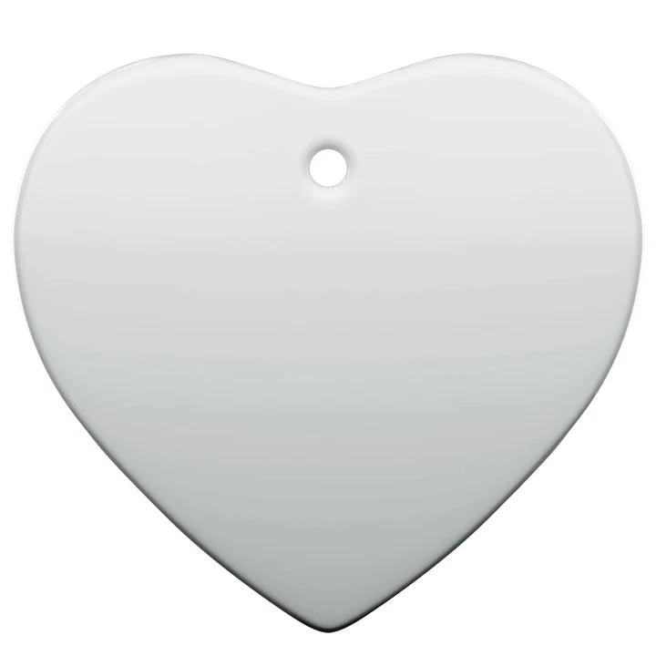 Heart-shaped ceramic ornament